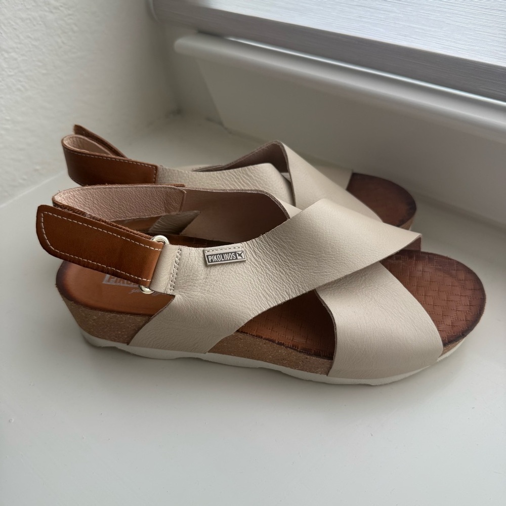 PIKOLINOS Cream Mahon Platform Sandal - Picture 2 of 4